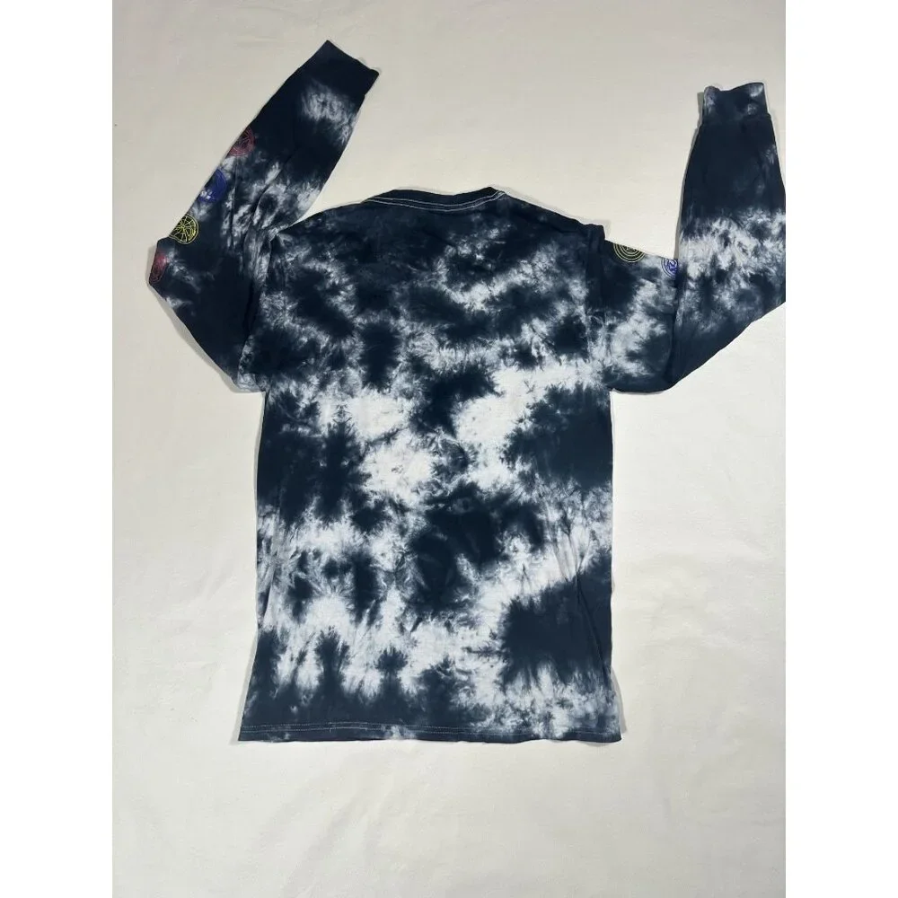 💥 Marvel Logo Blue Tie Dye Long Sleeve Graphic T-Shirt Small 💥 - Picture 3 of 6
